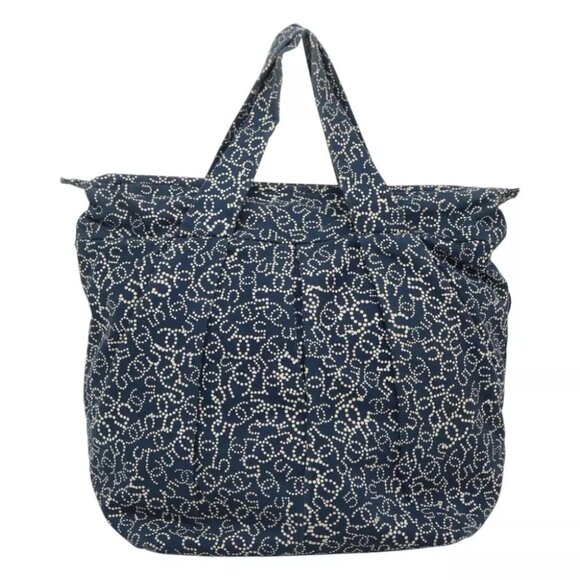 CHANEL Arabesque Tote Bag Canvas Navy CC Auth yk17405 - Picture 1 of 16